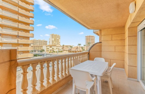 San Javier Apartment | Apartment 'Castillo De Mar F3 Torre Sur 2a' with Sea View, Shared Pool and Wi-Fi