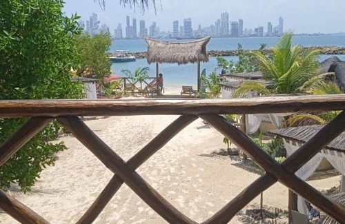 Tierra Bomba Island Apartment | Apartment 3 with balcony and view of the tropical garden