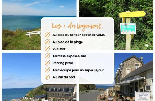 Planguenoual Apartment | Appart' avec grande terrasse vue mer -50m plage et du sentier de randonnée