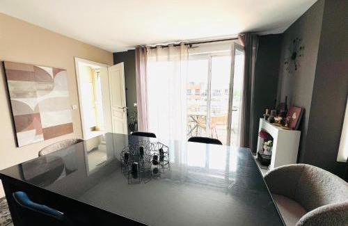 Neudorf Ouest Apartment | Appartement climatisé 3 étoiles T3 chic à Strasbourg avec billard et terrasse