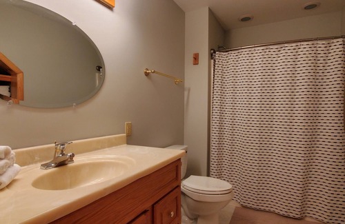 Lake Township House | Arbor Lodge Lakehouse: Wooded Lodge with private beach access and dock on Big Platte Lake