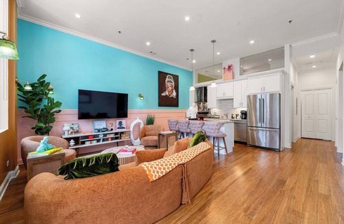 Near West Side Apartment | Arcade, Free Parking, Sleeps 8!