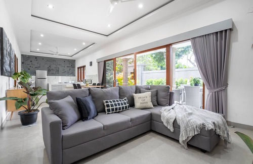 North Legian Villa | Aster Villa, Brand New 3 Bedroom in Legian, En-Closed living room with AC