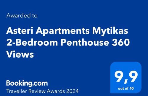 Mytikas Apartment | Asteri Apartments Mytikas 2-Bedroom Penthouse 360 Views