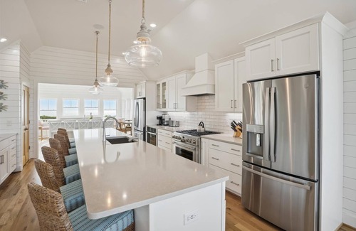 Pine Island House | Austin - New Construction Oceanfront 11BR with Elevator, Fire Pit, Pool, Fitness Room and More!