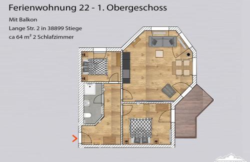 Stiege Apartment | Auszeit-im-Harz Haus 5 Wohnung 22