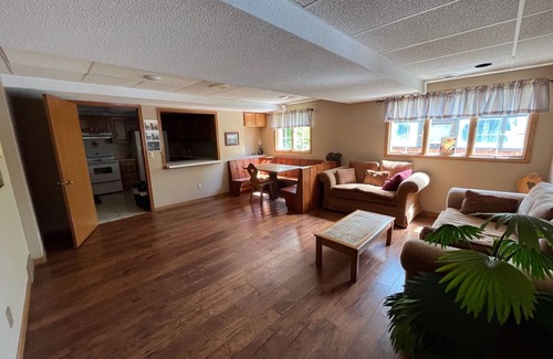 New Glarus House | Authentic Swiss Chalet w/private saltwater pool, sauna, grill, fire pit & more