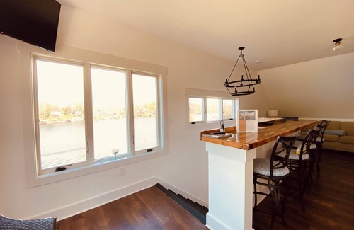 Goodview Cottage | Autumn Escape-Lakeside Retreat Hot Tub-Dock-Fall Foliage at Smith Mountain Lake