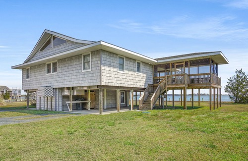 Deep Hole House | Avalon - waterfront home with fireplace and screened porch