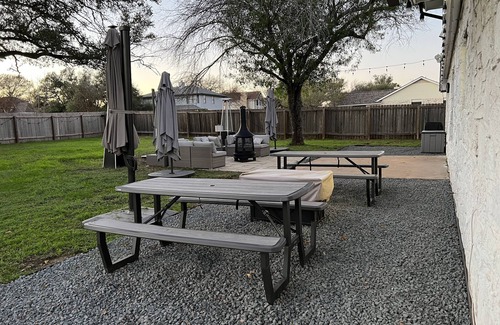 Round Rock House | Awesome remodeled home with a movie room and a massive backyard with a firepit