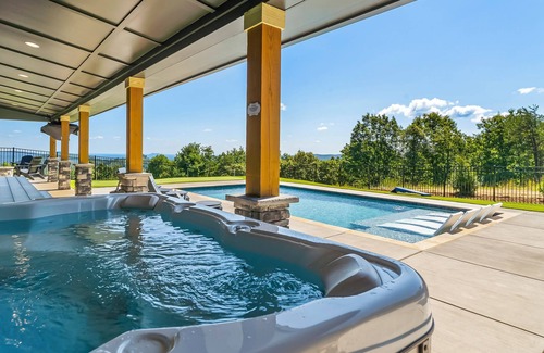 Morganton House | Barndominium w/heated pool, pickleball, hot tub, great views