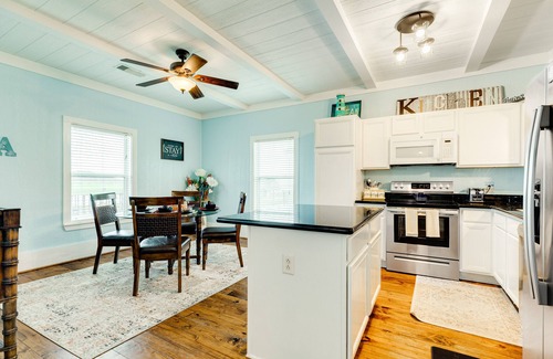 Port Bolivar House | Bay and gulf-view home with gas grill, deck, and outdoor seating area