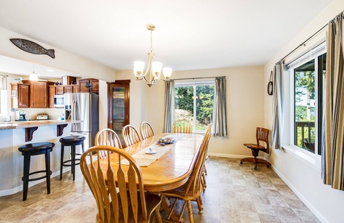 Port Hadlock House | Beachfront 3-story home w/deck, bay views, hot tub, game room, WiFi, EV charger