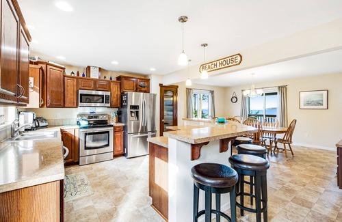 Port Hadlock House | Beachfront 3-story home w/deck, bay views, hot tub, game room, WiFi, EV charger