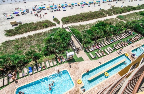 Myrtle Beach Condo | BEACHFRONT ~ Luxury Hilton Resort~ 100+5 Stars! ~ Tiki Bar Lazy River 8th Floor