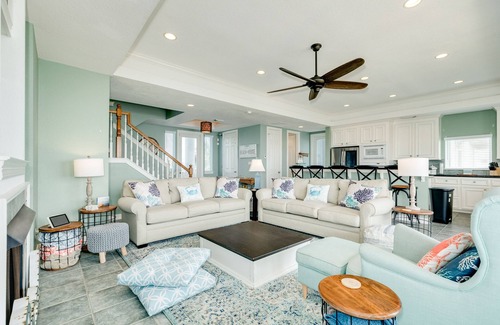 Sandhill Shores House | Beachfront Luxury w/Elevator, 5 Suites, 10 Decks+Patio, Private Walkover
