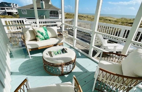South Beach House | Beachfront Oasis a Classic Carolina cottage Striking Ocean Views Pet Friendly