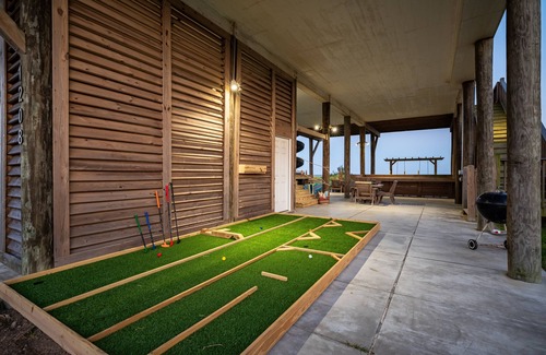 Port Bolivar House | Beachfront Oasis! Swim Spa, Firepit, Slide + More!