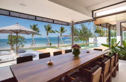 Koh Samui Villa | Beachfront Villa Malouna - 6 beds plus 1 kid bed sleep 12+6