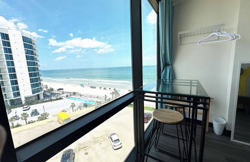 Daytona Beach Apartment | Beachfront with an ocean view! Cozy studio with King size bed