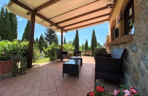 Riparbella Apartment | Beautiful apartment for 3 guests with pool, WIFI, A/C, TV, patio and parking