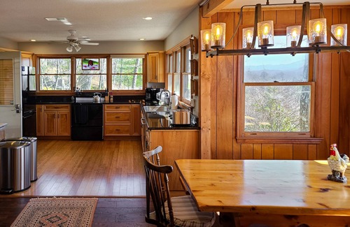 Tallassee Cabin | Beautiful cabin with spectacular view, hot tub, decks, 2 fireplaces & firepit
