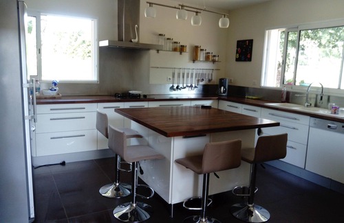 Gourbera House | beautiful contemporary house on raised ground with swimming pool and pool house