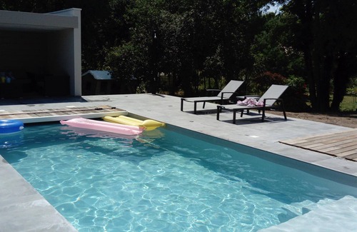 Gourbera House | beautiful contemporary house on raised ground with swimming pool and pool house