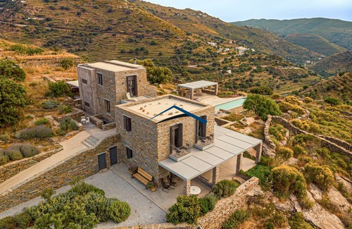 Kea Villa | Beautiful eco-friendly "Agrikea" with a swimming pool, sea and sunset view