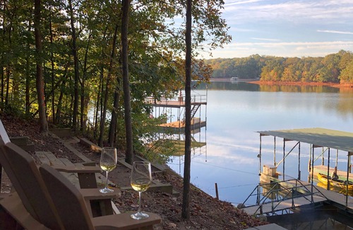Reed Creek House | Beautiful fall views on Lake Hartwell! Deep cove! Everything you need to relax!