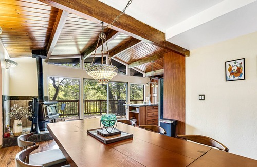 Forestville House | Beautiful home with hot tub, deck, grill, fireplace, writer's studio & office