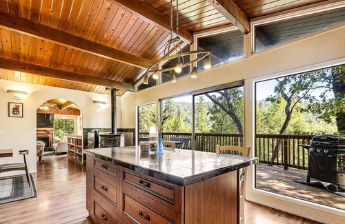 Forestville House | Beautiful home with hot tub, deck, grill, fireplace, writer's studio & office