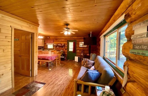 Backus Cabin | Beautiful log cabin on a private wooded lot
