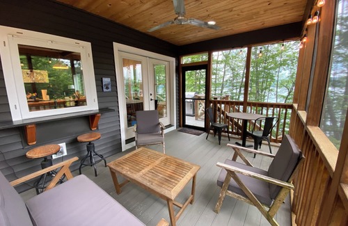 Bridgton House | Beautiful new modern cabin with 100 feet of shoreline on Long Lake