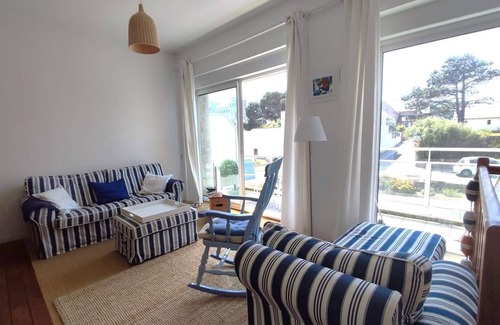 Tregastel Apartment | Beautiful sea view duplex in a residence facing the Coz beach in Tregastel