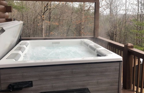 Sweetbriar Farms House | Beautiful, Secluded 3 Story, Log Cabin w/hot tub, fire pit, game room & hiking trails