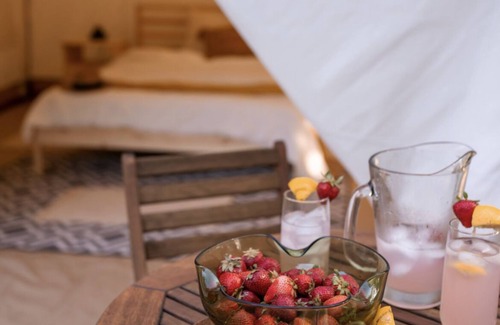 Campbellsport RV Rental | Beautiful Tent at Camp Northern Lights!