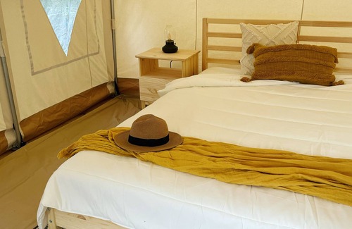 Campbellsport RV Rental | Beautiful Tent at Camp Northern Lights!