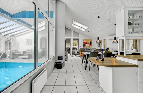 Vejers Strand House | Beautiful vacation home with pool on a large natural plot and placed in a well-established vacation