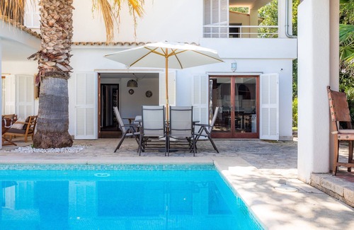 Can Picafort House | Beautiful Villa "Beach Palmitos" with Wi-Fi, Balcony, Garden, Terraces & Pool