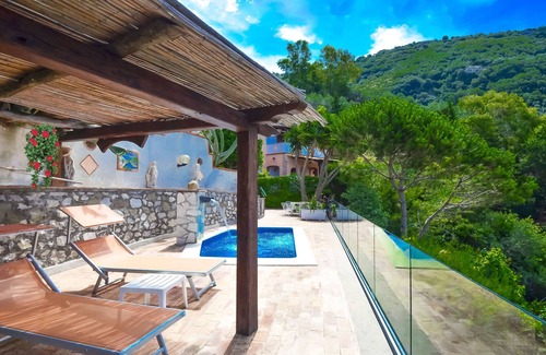 Termini Villa | Beautiful VILLA BACCO with stunning sea view, pool, garden and terrace
