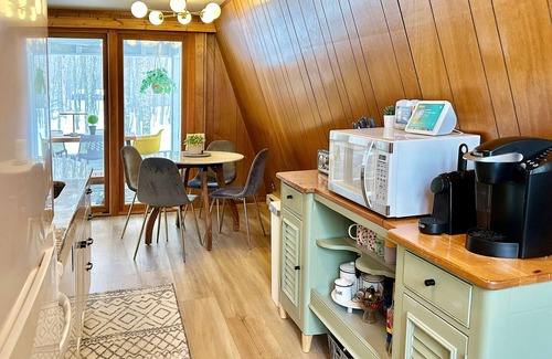 Sister Bay Cottage | Beechwood Cottage -Sleeps 4! A-Frame in Sister Bay, WI: Coffee Bar & Fire Pit!