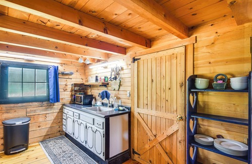 Bellevue Apartment | Bellevue Log Cabin w/Gas Grill & Creek Access