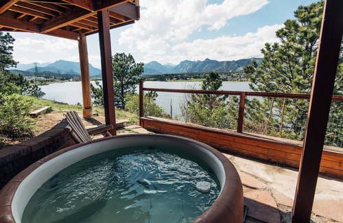 Estes Park Cabin | BEST VIEW in Estes Park! 2nd of 2 adjacent STUNNING cabins on Lake Estes #3449