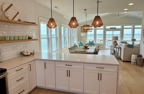 Topsail Beach House | Best Views on the Island! Oceanfront, Sunsets, Boat dock, Elevator, pool, fish!