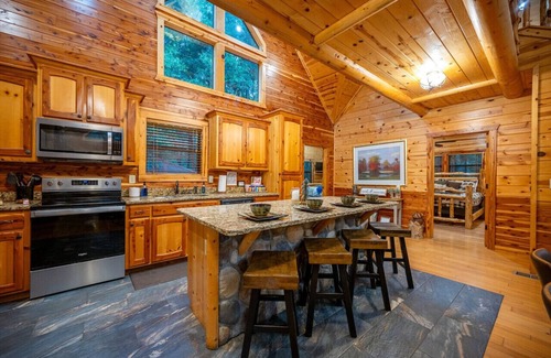 Broken Bow Cabin | Beyond Blessed · Tranquil Cabin: Spa, Fire-Pit Swings, & Pool Table