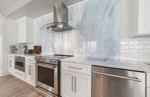 Crystal Beach House | Big House by the Sea - Beach Front Home with Large Private Pool, Theater & Bar