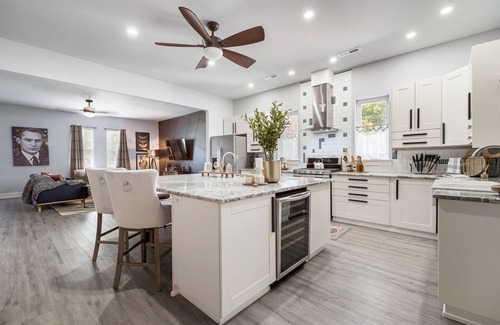 Downtown House | Bike-in/out dog-friendly home with private hot tub, firepit, Ping-Pong & AC