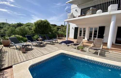 Cala Llonga Ski Chalet | Bini Moxonia Luxury Villa with sea views and spectacular garden