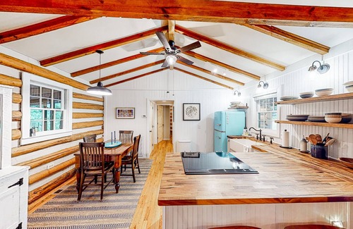 Franklin House | Bird-watcher's creekside cabin with screened porch, fireplace, yard, & firepit